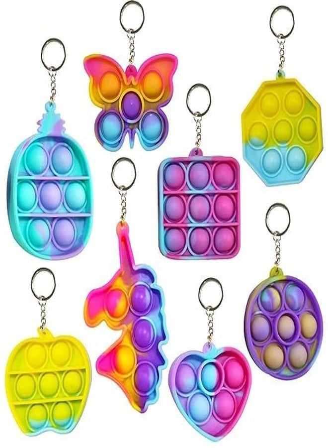 RKZ® Pop It Pop Keychain - Fun Fidget Toy & Stress Relief Bubble Key Ring for Kids and Adults - Ideal Return Gift for Birthday Parties Pack of 18 - Image 1